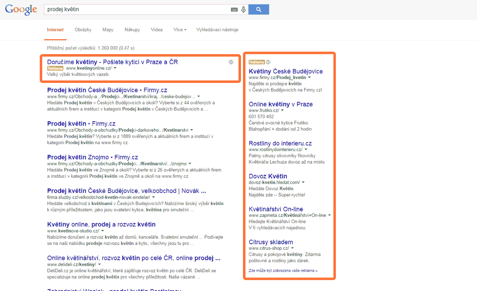 AdWords ukázka