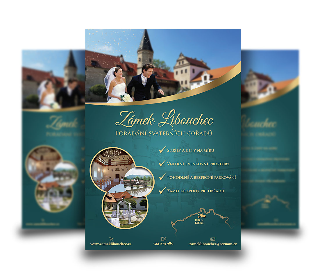 Letáček - Svatby na zámku Libouchec – ukázka projektu