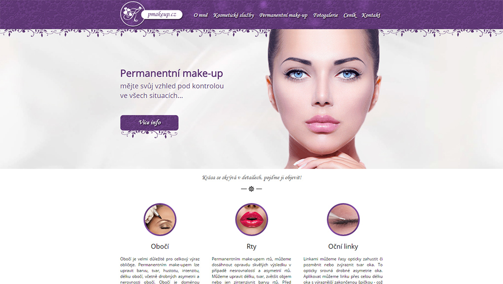 Obrázek reference PMakeup.cz webové stránky kosmetického salonu
