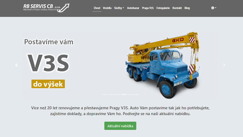Obrázek reference Stránky firmy RB SERVIS CB s.r.o.